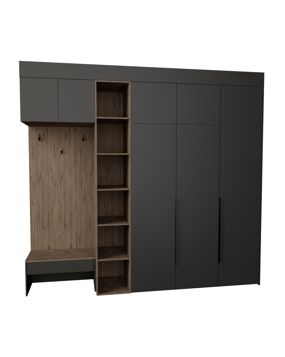 фото Шкаф в прихожую серии Рэй P245-B9-2-WKW 2836 РЕЙГРУПП