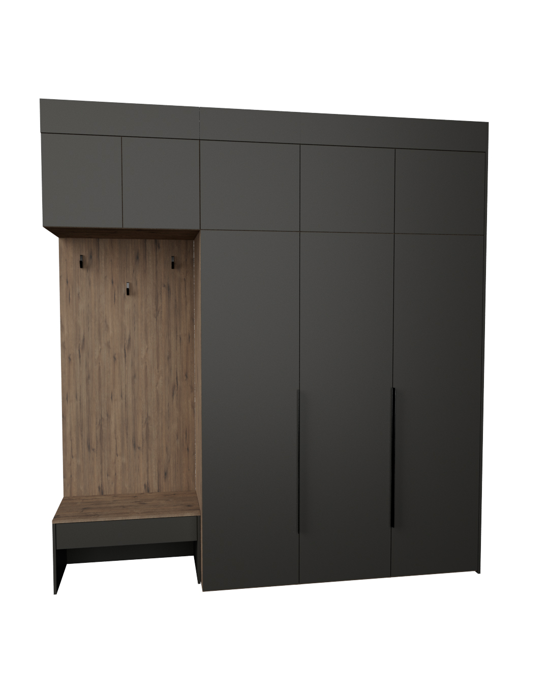 фото Шкаф в прихожую серии Рэй P257-B7-1-WK 2436 РЕЙГРУПП