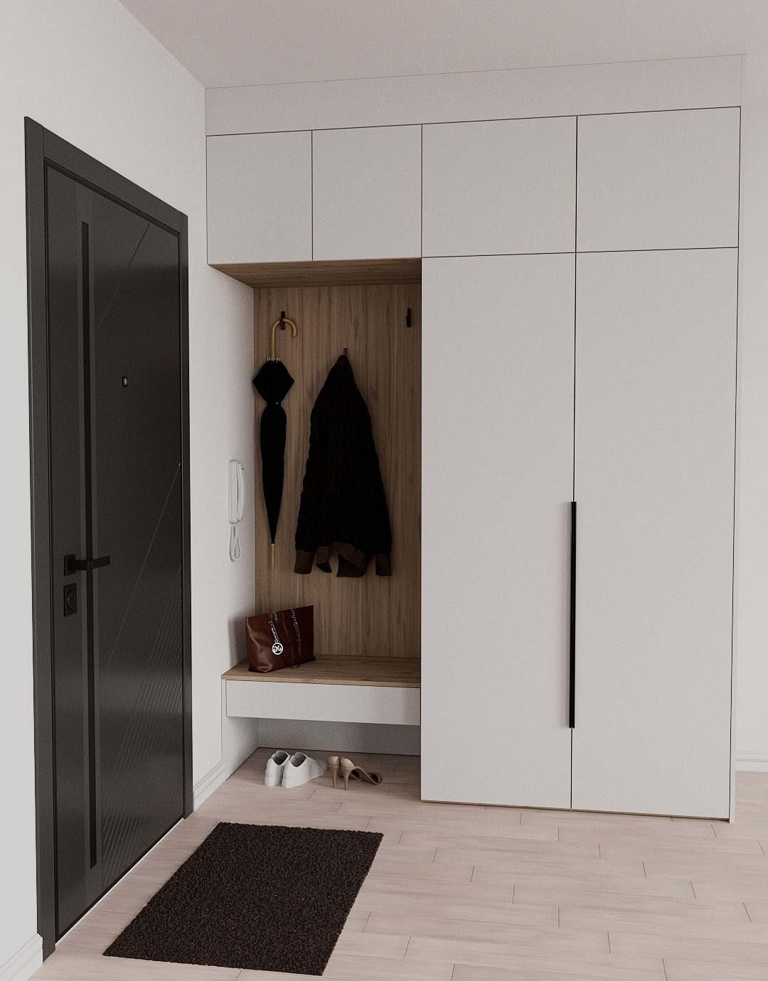 фото Шкаф в прихожую серии Рэй P274-B4-1-EB 1896 РЕЙГРУПП